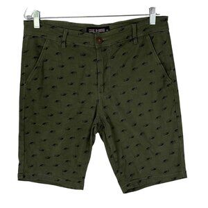 Marx & Dutch Shorts Mens Size 34 Green Blue Turtle Pattern Casual Sumer